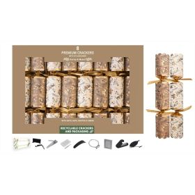 Premium Green - 8 Luxury Crackers with Placecards - Gold & White